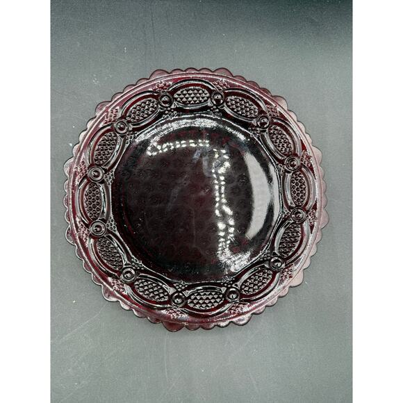 Avon Cape Cod Ruby Red Glass 7" Salad Plates-Vintage Serving-Set of 6 - Picture 5 of 8